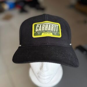 Carhartt Trucker Hat Mens OSFM Black Mesh Back Snapback Graphic Patch Cap
